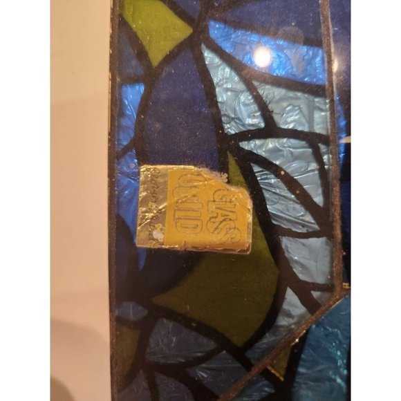 MCM Vintage Signed Georges Briard Blue Green Glass Guild Square Mosaic Tray - Picture 2 of 6